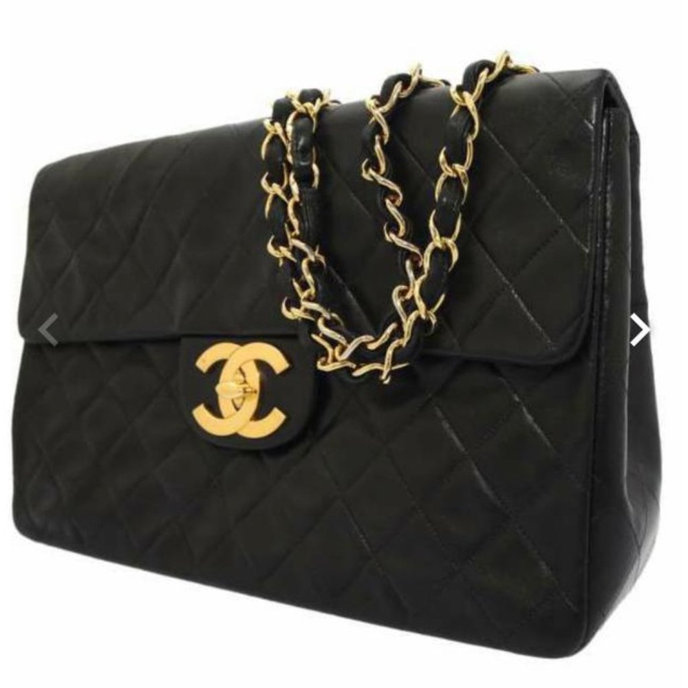 Chanel 2.55 XL Vintage Jumbo Classic Single Flap Timeless Maxi Cc Black - Picture 7 of 15